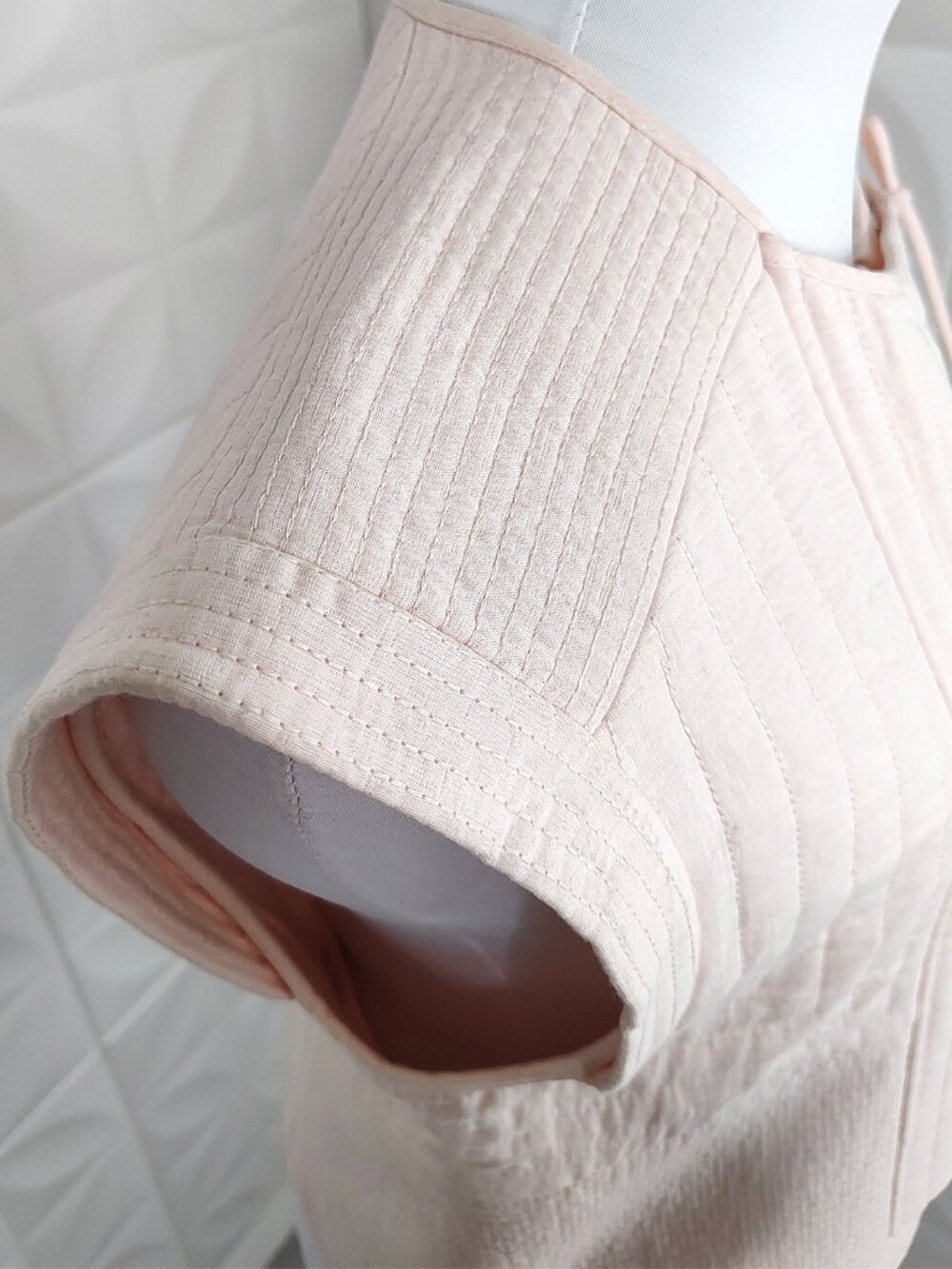 NWT Christoff Quilted Pink Runway Vest Top Cotton Designer M $428 BCBGMAXAZRIA - Picture 4 of 16